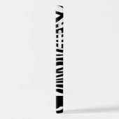 Zebra Print, Streifen, Schwarz und Weiß, Ihr Name iPhone Hülle (Linke Seite)