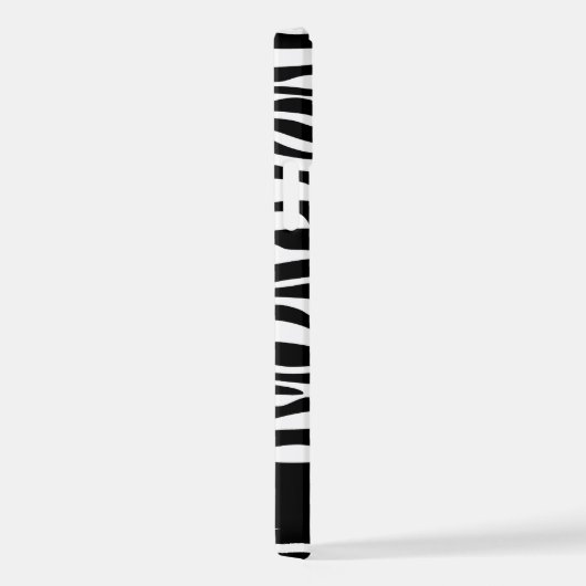 Zebra Print, Streifen, Schwarz und Weiß, Ihr Name iPhone Hülle (Rechte Seite)