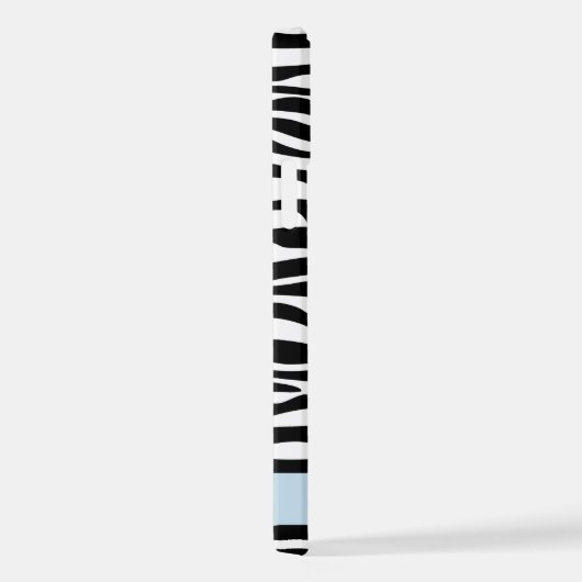 Zebra Print, Streifen, Schwarz und Weiß, Ihr Name iPhone Hülle (Rechte Seite)