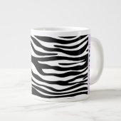 Zebra Print, Streifen, Schwarz und Weiß, Ihr Name Jumbo-Tasse (Vorderseite Rechts)
