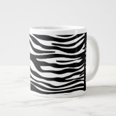 Zebra Print, Streifen, Schwarz und Weiß, Ihr Name Jumbo-Tasse (Vorderseite Rechts)