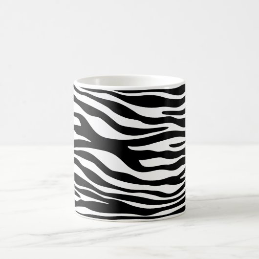 Zebra Print, Streifen, Schwarz und Weiß, Ihr Name Kaffeetasse (Mittel)