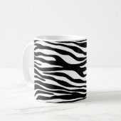 Zebra Print, Streifen, Schwarz und Weiß, Ihr Name Kaffeetasse (Vorderseite Links)