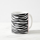 Zebra Print, Streifen, Schwarz und Weiß, Ihr Name Kaffeetasse (VorderseiteRechts)