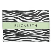 Zebra Print, Streifen, Schwarz und Weiß, Ihr Name Kissenbezug (Vorderseite)