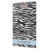 Zebra Print, Streifen, Schwarz und Weiß, Ihr Name Klemmbrett (Links)