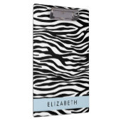 Zebra Print, Streifen, Schwarz und Weiß, Ihr Name Klemmbrett (Rechts)