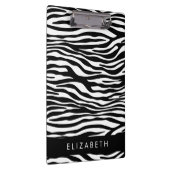 Zebra Print, Streifen, Schwarz und Weiß, Ihr Name Klemmbrett (Rechts)