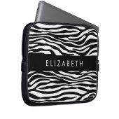 Zebra Print, Streifen, Schwarz und Weiß, Ihr Name Laptopschutzhülle (Vorne Rechts)