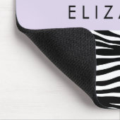 Zebra Print, Streifen, Schwarz und Weiß, Ihr Name Mousepad (Ecke)