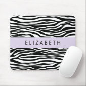 Zebra Print, Streifen, Schwarz und Weiß, Ihr Name Mousepad (Mit Mouse)