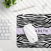Zebra Print, Streifen, Schwarz und Weiß, Ihr Name Mousepad