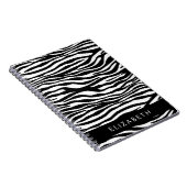 Zebra Print, Streifen, Schwarz und Weiß, Ihr Name Notizblock (Rechte Seite)