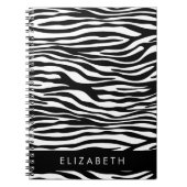 Zebra Print, Streifen, Schwarz und Weiß, Ihr Name Notizblock (Vorderseite)