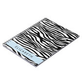 Zebra Print, Streifen, Schwarz und Weiß, Ihr Name Notizblock (Linke Seite)