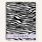 Zebra Print, Streifen, Schwarz und Weiß, Ihr Name Notizblock (Vorderseite)