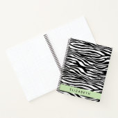 Zebra Print, Streifen, Schwarz und Weiß, Ihr Name Notizblock (Innenseite)