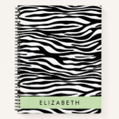 Zebra Print, Streifen, Schwarz und Weiß, Ihr Name Notizblock (Vorderseite)