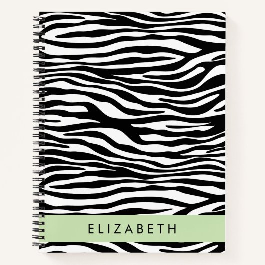 Zebra Print, Streifen, Schwarz und Weiß, Ihr Name Notizblock (Vorderseite)