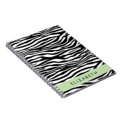 Zebra Print, Streifen, Schwarz und Weiß, Ihr Name Notizblock (Rechte Seite)