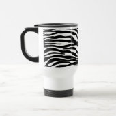 Zebra Print, Streifen, Schwarz und Weiß, Ihr Name Reisebecher (Links)