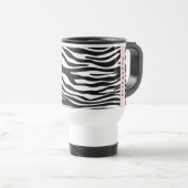 Zebra Print, Streifen, Schwarz und Weiß, Ihr Name Reisebecher (VorderseiteRechts)