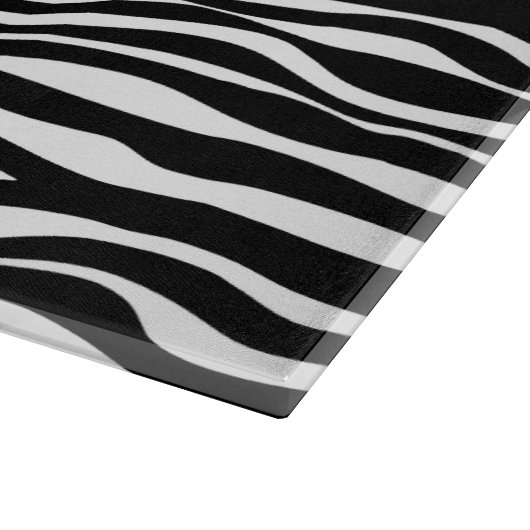 Zebra Print, Streifen, Schwarz und Weiß, Ihr Name Schneidebrett (Ecke)