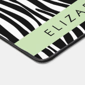 Zebra Print, Streifen, Schwarz und Weiß, Ihr Name Schreibtischunterlage (Ecke)