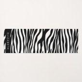 Zebra Print, Streifen, Schwarz und Weiß, Ihr Name Yogamatte (Rückseite (Horizontal))