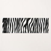 Zebra Print, Streifen, Schwarz und Weiß, Ihr Name Yogamatte (Vorderseite (Horizontal))