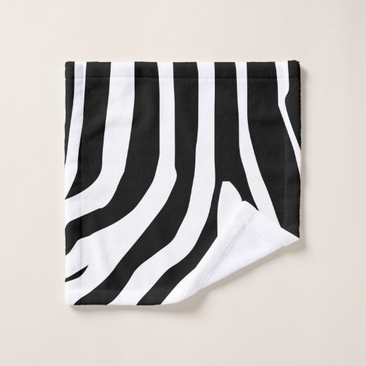 Zebra Print Stripes Muster Badhandtuch Set (Waschlappen)