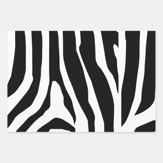 Zebra Print Stripes Muster Geschenkpapier Set (Vorderseite 3)