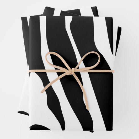 Zebra Print Stripes Muster Geschenkpapier Set (Beispiel)
