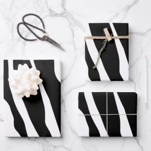 Zebra Print Stripes Muster Geschenkpapier Set