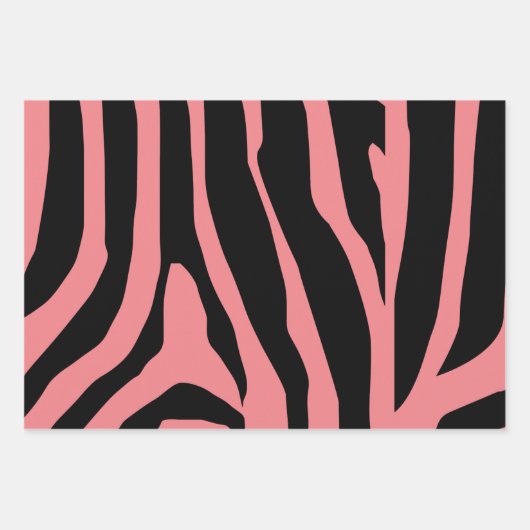Zebra Print Stripes Muster Geschenkpapier Set (Vorderseite 2)