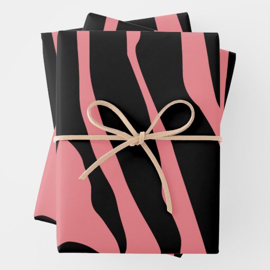 Zebra Print Stripes Muster Geschenkpapier Set (Beispiel)