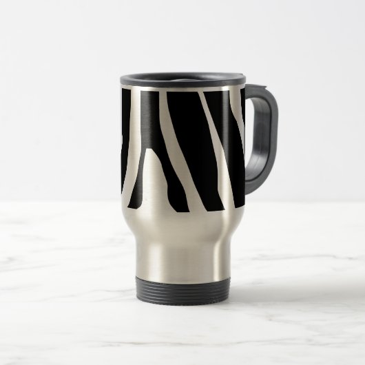 Zebra Print Stripes Muster Reisebecher (VorderseiteRechts)