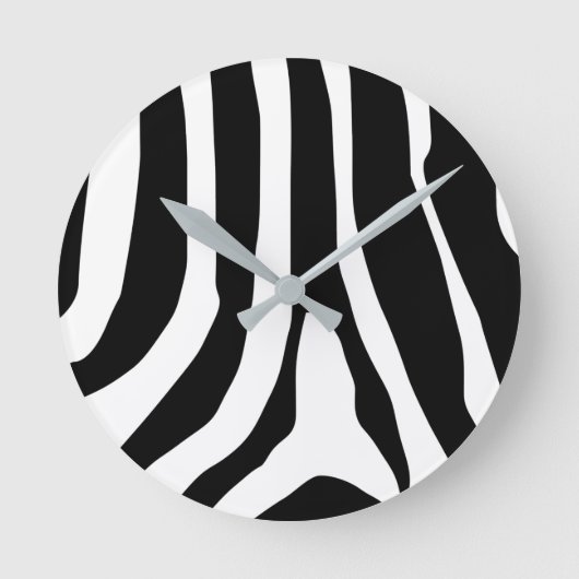 Zebra Print Stripes Muster Runde Wanduhr (Vorderseite)