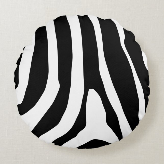 Zebra Print Stripes Muster Rundes Kissen (Vorderseite)