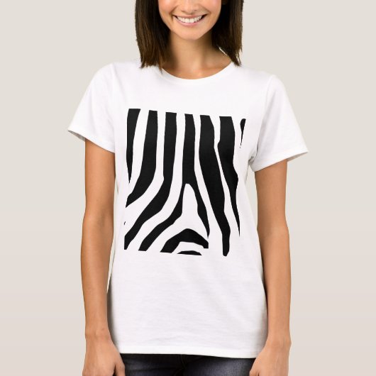 Zebra Print Stripes Muster T-Shirt (Vorderseite)