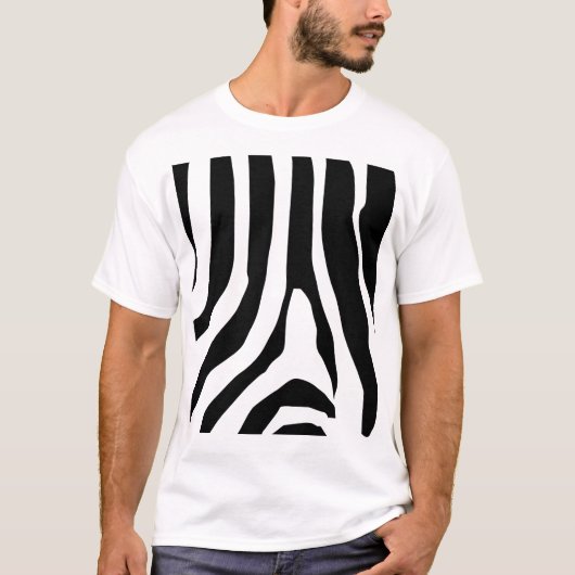 Zebra Print Stripes Muster T-Shirt (Vorderseite)