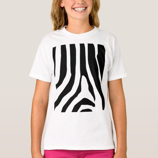 Zebra Print Stripes Muster T-Shirt (Vorderseite)