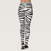 Zebra Print Stripes Schwarz-weiße tierische Leggin Leggings (Rückseite)