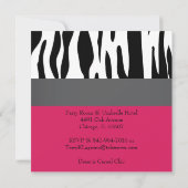 Zebra Print Sweet 16 Geburtstagsparty Einladung (Rückseite)