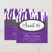 Zebra Print Sweet 16 Geburtstagsparty Einladung (Vorne/Hinten)