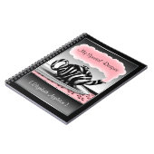 Zebra Print Teapot Pink & Black Rezept Notebook Notizblock (Linke Seite)