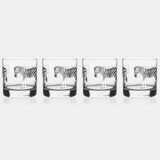 Zebra Print Trinkbehälter Set Whiskyglas (Hinten)