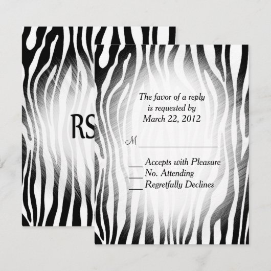 Zebra Print UAWG RSVP Karte (Vorne/Hinten)
