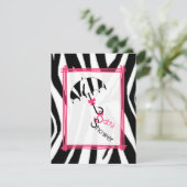 Zebra Print Umbrella Baby Dusche Einladung (Stehend Vorderseite)
