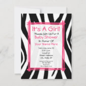 Zebra Print Umbrella Baby Dusche Einladung (Rückseite)